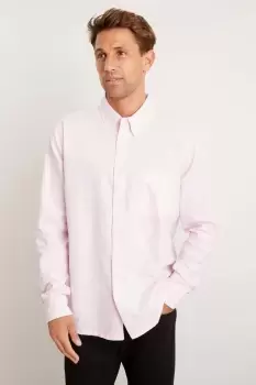 Image of Pink Long Sleeve Plus & Tall Oxford Shirt