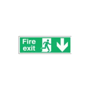 Image of Fire Exit-running Man/Arrow Down 150X450MM BS S/A