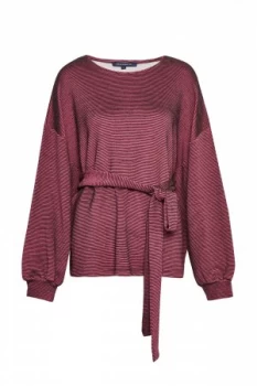 Image of French Connection Freya Texture Jersey Tie Waist Top Pink