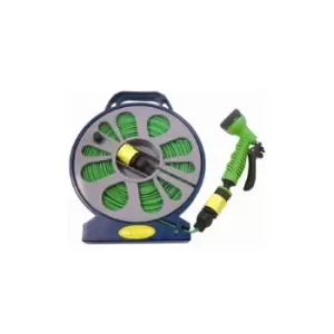 Image of 50ft (15m) Flat Garden Hose with Spray Nozzle