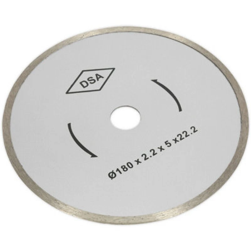 Image of Loops 180mm x 22mm Bore Diamond Porcelain Tile Cutting Blade - Continuous Rimmed Disc Multi