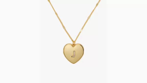 Image of J Heart Letter Locket Necklace