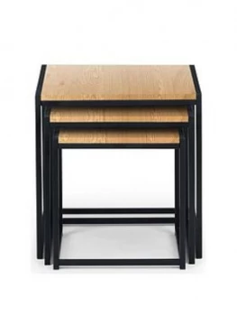 Image of Julian Bowen Tribeca Nest Of 3 Tables - Oak Effect