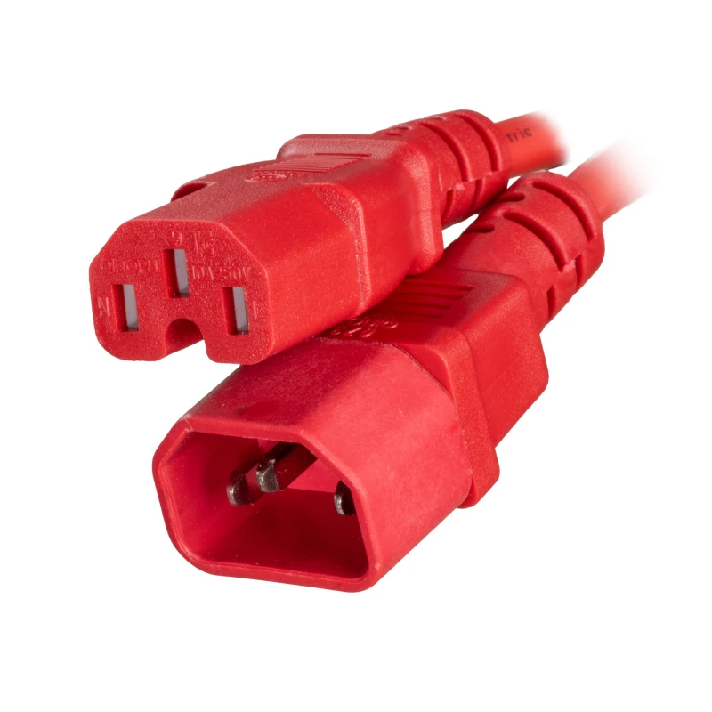 Image of Cablenet CNL 2M C14-C15 Rd Rbr 0.75MM Red IEC C14 IEC C15