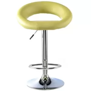 Image of Furrai Bar Stool PU Chrome & Lime (2s)