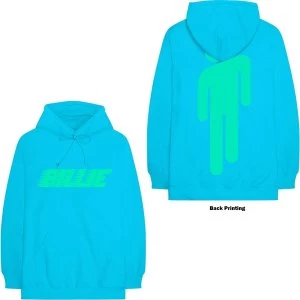 Image of Billie Eilish - Logo & Blohsh Unisex Medium Hoodie - Blue