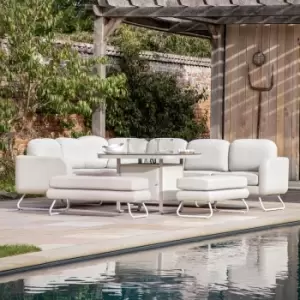 Image of Gallery Direct Flueri Dining Set with Fire Pit Table Linen