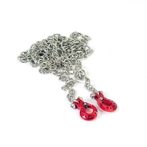 Image of Fastrax Deluxe Aluminium Red Winch Hooks & Chain Set