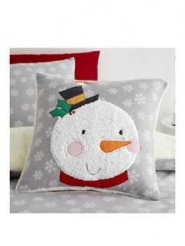 Image of Catherine Lansfield Catherine Lansfield Cosy Snowman Fleece Cushion - 45X45Cm