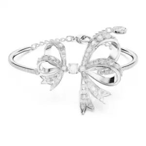 Image of Volta Rhodium Plated White Bow Bangle 5647563