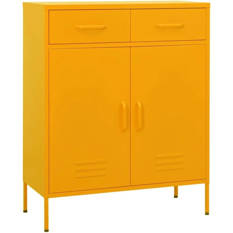 Image of VIDAXL Vidaxl - Storage Cabinet Mustard Yellow 80x35x101.5cm Steel 8720286564677