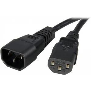 Image of StarTech 10ft 14 AWG Computer Power Cord Extension C14 to C13