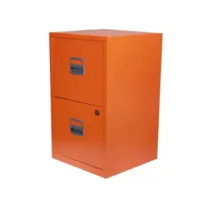 Image of Bisley 2 Drawer A4 Filing Cabinet, Orange