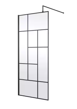 Image of Hudson Reed 900mm Abstract Frame Wetroom Screen - Matt Black