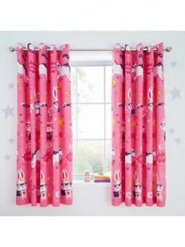 Image of Catherine Lansfield Super Bunny Eyelet Curtains, Pink