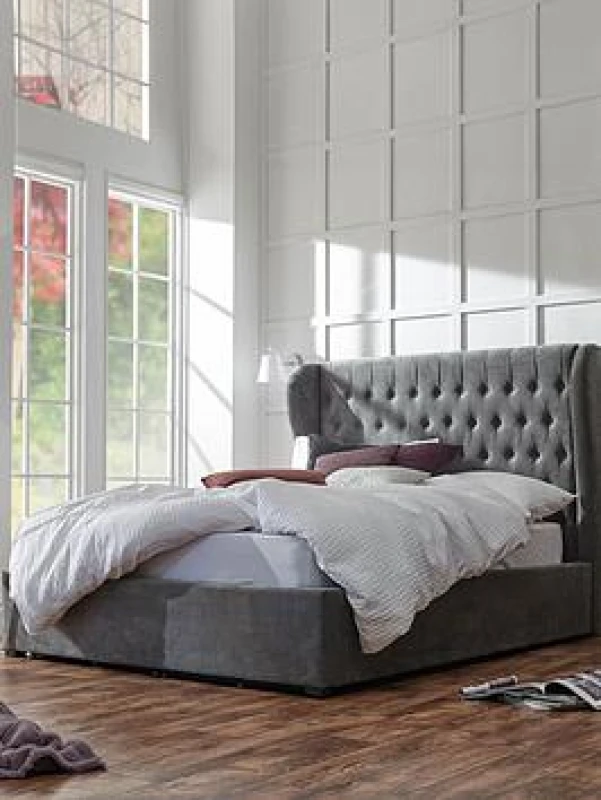 Image of GFW Dakota King Ottoman Platinum Bed & Pocket Mattress, Grey DKT50PLSP