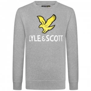 Image of Lyle and Scott Logo Crew Neck Sweatshirt - Grey G59