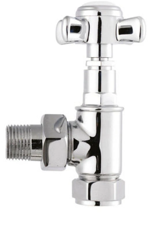 Image of Balterley Heating Crosshead Angled Radiator Valve Pack (Pairs) - Chrome