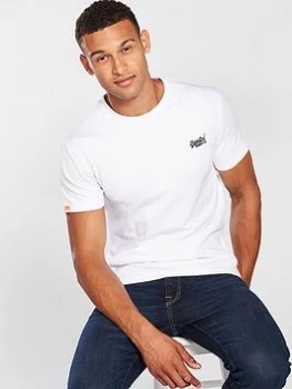 Image of Superdry Orange Label Vintage Embroidered Crew T-Shirt - Optic White, Optic White, Size L, Men