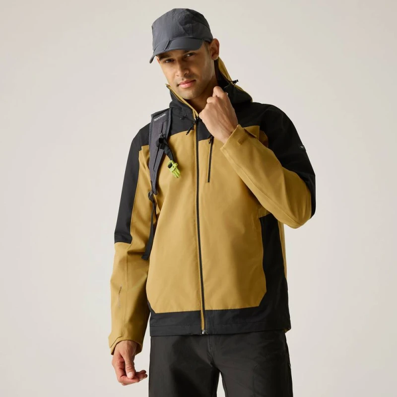 Image of Regatta Mens Highton Stretch Waterproof Shell in Mustard Size: 2XL Mustard Male 2XL
