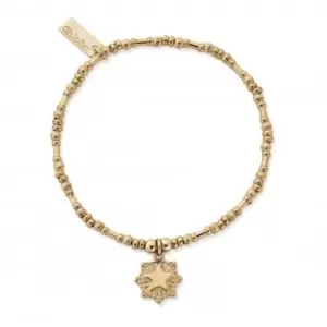 Image of Gold Personalised Pumpkin Raised Star Bracelet PGBPUMP3259