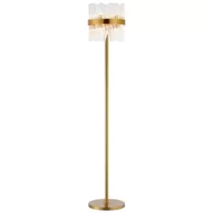Image of Luminosa Kalih 8 Light G9, Floor Lamp, Brass, Clear