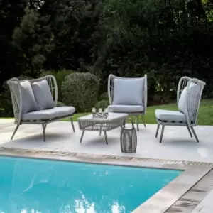 Image of Better Garden Chestnut 4 Seater Alu Wicker Sofa Set