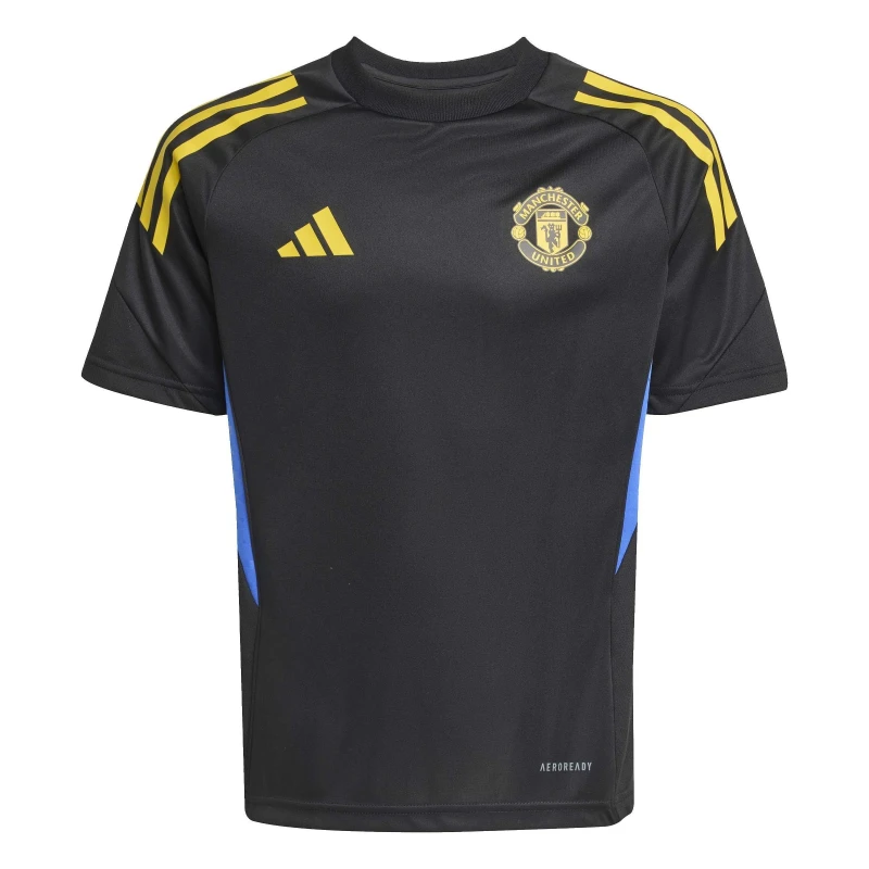 Image of adidas Manchester United Cup Training Shirt 2025 2026 Juniors Licensed Short Sleeve T-Shirts 7-8 Years Black 36501903175