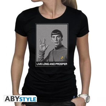 Image of Star Trek - Spock Womens Medium T-Shirt - Black