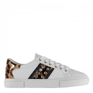 Image of Guess Glitzy Trainers - White/Leopard