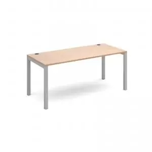 Image of Connex single desk 1600mm x 800mm - silver frame and beech top