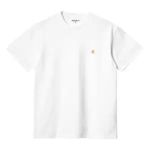 Image of carhartt WIP Chase T-Shirt, White / Gold