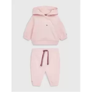 Image of Tommy Hilfiger Baby Graphic Logo Hooded Set - Pink