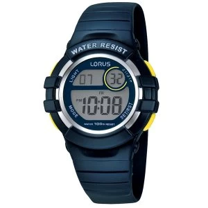 Image of Lorus R2381HX9 Youths Digital Chronograph Watch with Blue Resin Strap