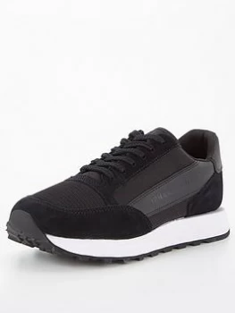 Image of Armani Exchange Contrast Sole Runner Trainers Black Size 7 Men