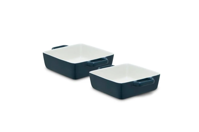 Image of Tower Tower Nattura Set of Two 20.5cm Square Baking Dishes in Navy Size: 1 Pack Navy 1 Pack Unisex 5055322570965