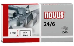 Image of Novus No. 24/6 Staples 24 Gauge Wire 6mm Shank (Pack 1000)