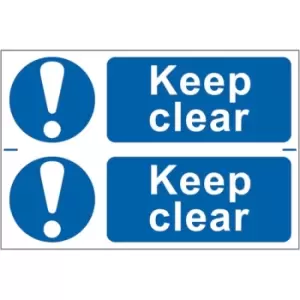 Image of Keep Clear Self Adhesive Sign Twin Pack - 300 x 100mm