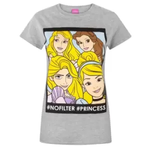 Image of Disney Womens/Ladies Princess No Filter T-Shirt (M) (Grey)