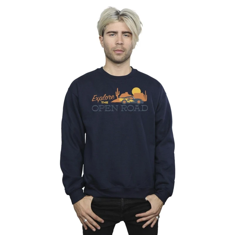 Image of Disney Men Cars Explore The Open Road Sweatshirt in Navy Size: Small Navy S Male 5063283483712