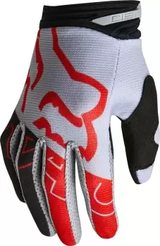 Image of FOX 180 Skew Youth Motocross Gloves, grey, Size S, grey, Size S