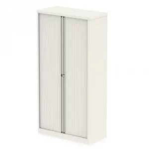 Image of Qube by Bisley 2000mm Side Tambour Cupboard Chalk White No Shelves