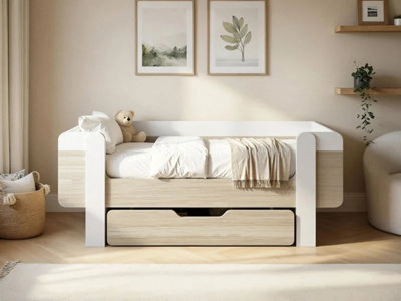 Image of Flair Alfie Wooden Toddler Bed White & Oak