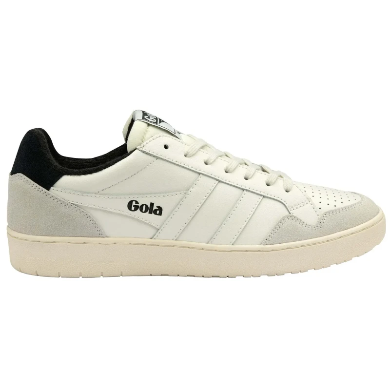 Image of Gola 'Eagle' Leather Lace-Up Trainers Off White