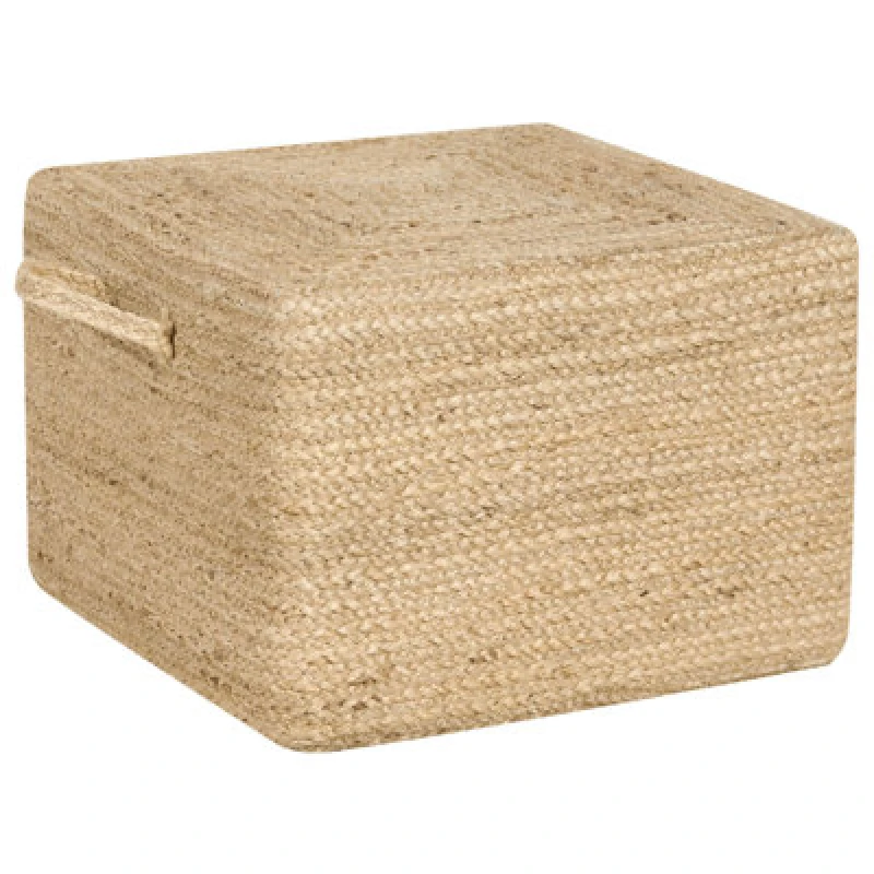Image of Beliani Mediterranean Pouffe Dhadar Jute Natural