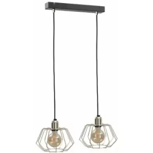 Image of Keter Laya Bar Pendant Ceiling Light Gold, 52cm, 2x E27