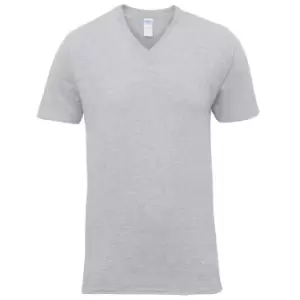Image of Gildan Mens Premium Cotton V Neck Short Sleeve T-Shirt (XL) (Sport Grey)