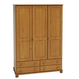 Image of Steens Richmond 3 Door 4 Drawer Wardrobe - Pine