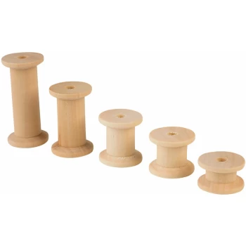Image of Rapid Natural Wooden Spools - Pack of 60