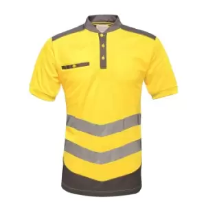 Image of Regatta Mens Tactical Hi Vis Polo Shirt (M) (Yellow/Grey)